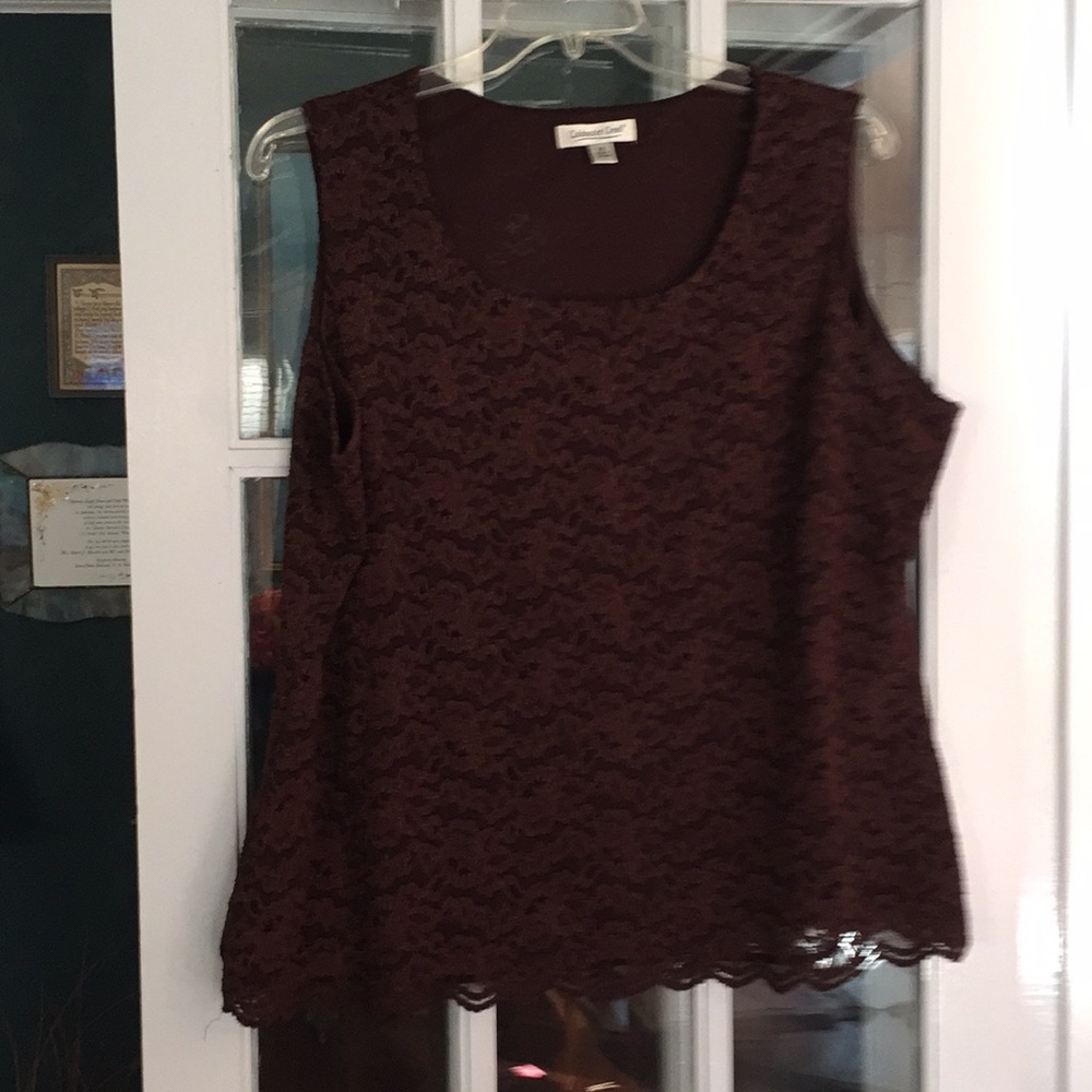 Brown Lace Tank 2x